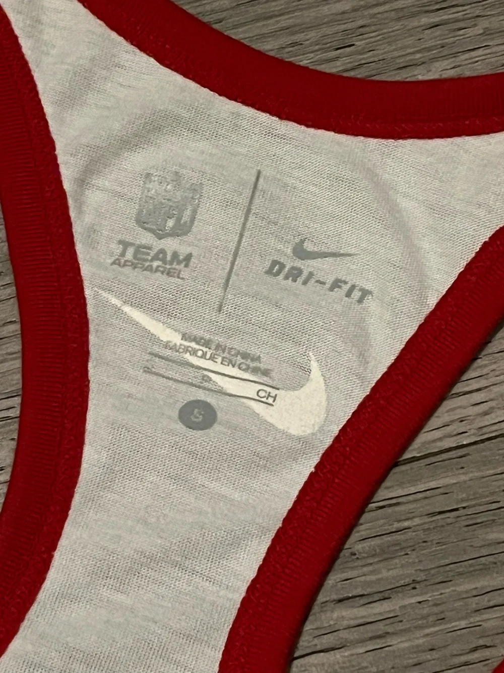 Nike White and Red San Francisco Graphic Tank Top